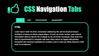 CSS Navigation Tabs With Animation | HTML & CSS