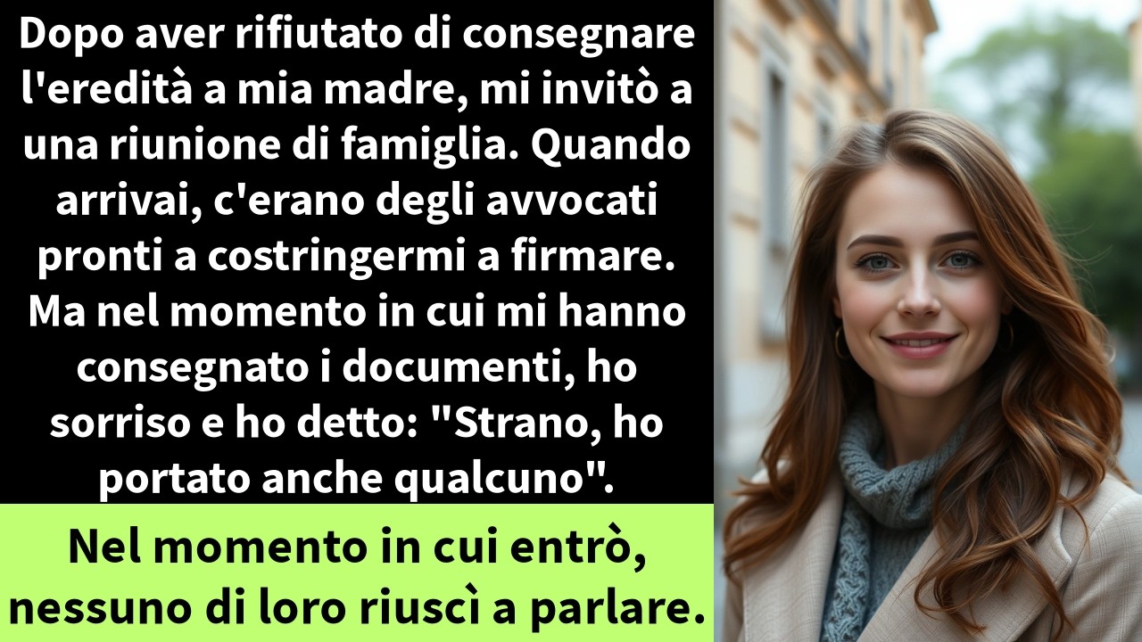 Dopo aver rifiutato di consegnare l'eredità a mia madre, mi invitò a una riunione di famiglia.