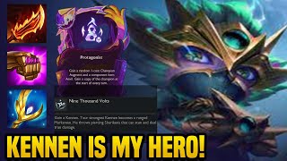 PROTAGANIST MADE MY KENNEN THE MAIN CHARACTER! | Teamfight Tactics Set 15 PBE