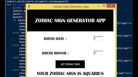 Zodiac Sign Generator App using Python
