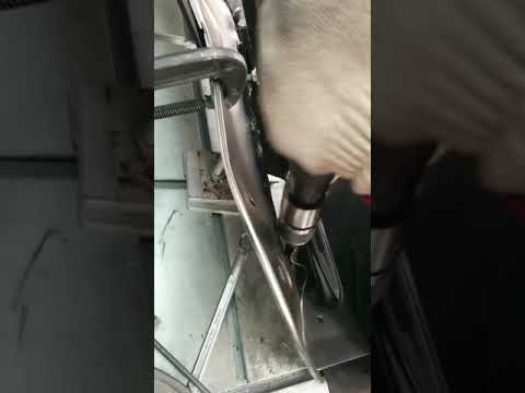 Air hammer breaking metal sheet spot welds like butter - YouTube