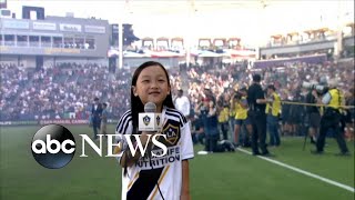 Download 7-year-old Sings National Anthem Before Packed Mls Crowd Video MP3 7-year-old Sings National Anthem Before Packed Mls Crowd