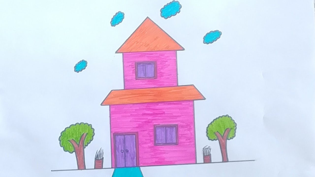 Easy House Drawing Step by Step | Pencil Sketch