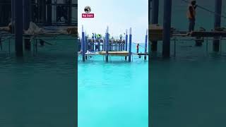 human and machine water too much dangerous work 😱🏗️🌊#maldives #construction #shorts #Raj Saini