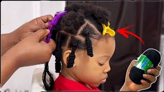 AFRICAN THREADING STYLE: SPIRAL HAIRSTYLE WITH YARN WOOL ON MY 4yr OLD