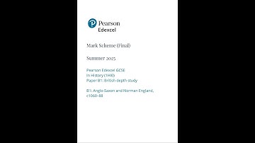 2025 Pearson EDEXCEL GCSE History Mark Scheme Booklet B1 1hi0 B1