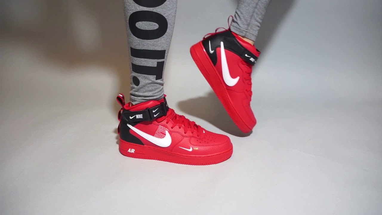 Quick Look At The Nike Air Force 1 Utility Mid 07 LV8 Red-Buy it