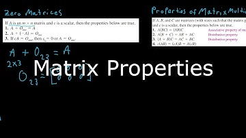Properties of Matrix Operations