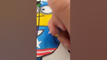 I drew a Captain America Minion ￼part 2 #art #artwork #drawing #minion #captainamerica ￼