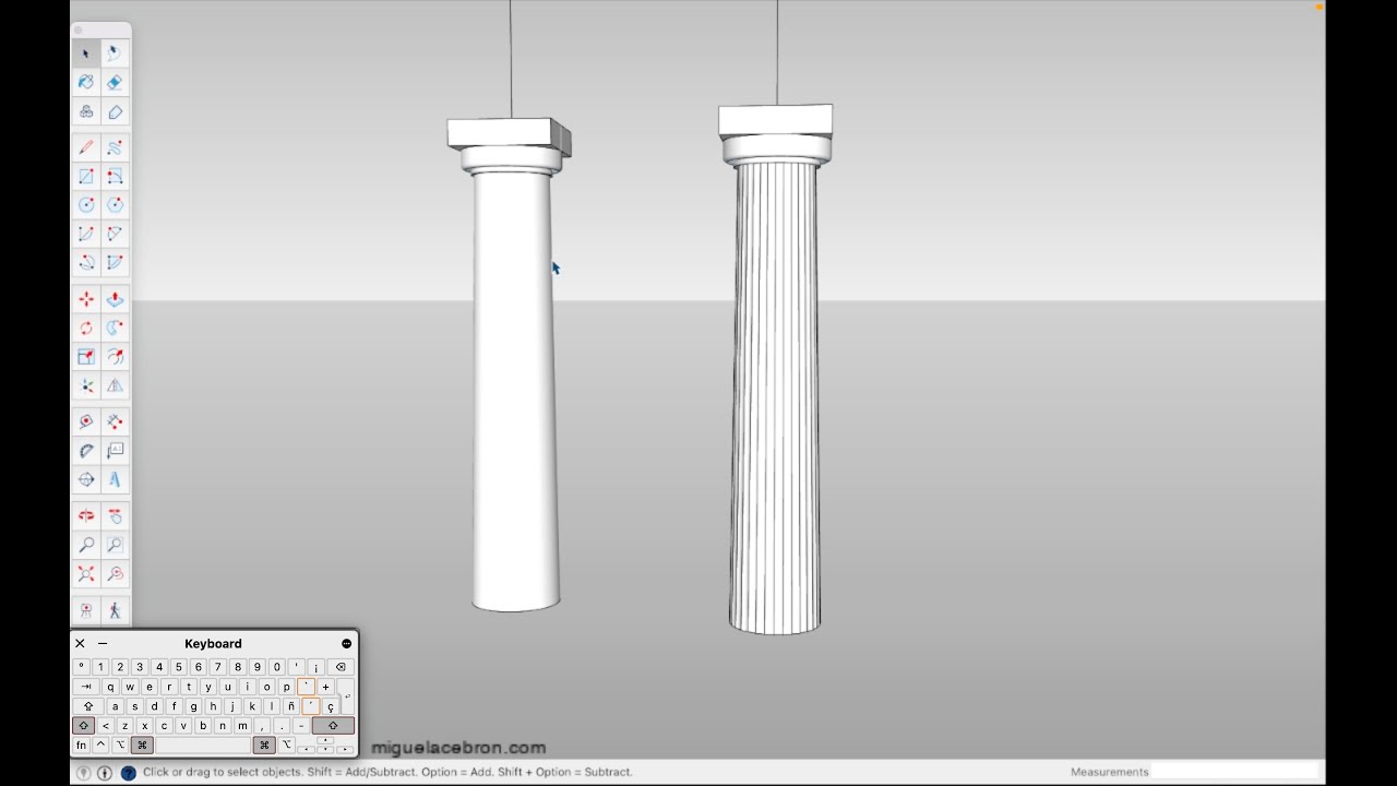 Cómo dibujar una COLUMNA DÓRICA en 3D con SketchUp. How to draw a Doric ...