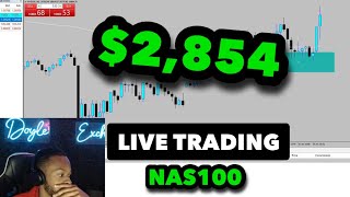 Live Trading NAS100: $2,854 In 45 Minutes Using Supply &amp; Demand Strategy (FOREX)