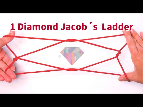 How to make a 1 Diamond Jacob’s Ladder　easy　String figure/Cat's Cradle/あやとり