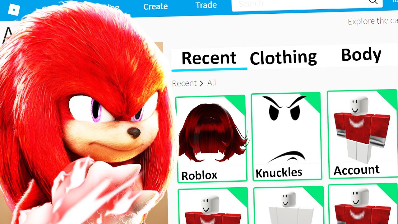 My Sonic roblox avatars, would like to hear your ideas for better eyes for  knuckles if there are any. : r/SonicTheHedgehog