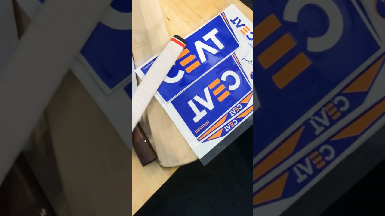 CEAT sticker apply on cricket bat - YouTube