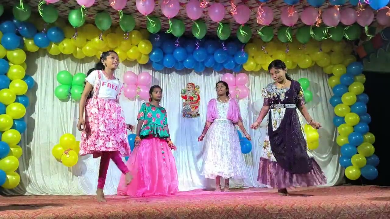 Bethlahemulo Aa oorrilo Chirstmas song dance performance by krishnammagudem Church girls 28.12.2025