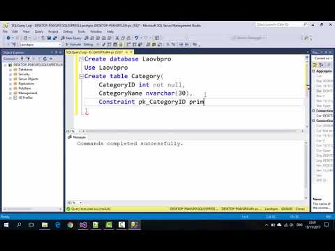 1.ການສ້າງຖານຂໍ້ມູນ SQL SERVER