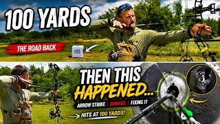 100 Yard Compound Bow Shooting Challenge | Blackout NV-S Arrow Tuning Problems