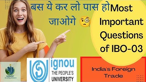 Most Important Question of Ignou Mcom 1st year | IBO-03 | India