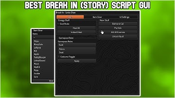 Best Break In (Story) Script GUI | Item Giver | Free Gamepass | Godmode | Not Patched |No Ban [2022]