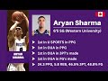 Aryan sharma  65 sg  western university  u sports  oua leading scorer