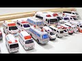 Ambulances that can be dispatched at any time are training for driving.