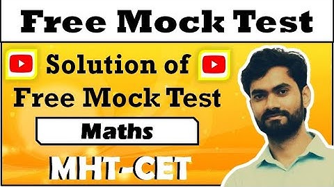 Solution for FREE MOCK TEST | MATHEMATICS | Impulse Batch | MHT-CET | 2021