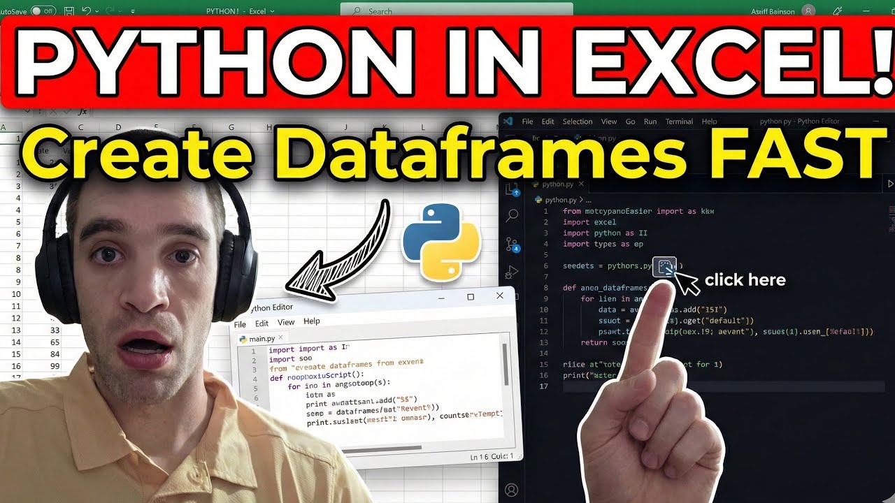 How to Create Data frames Using Python in Excel - YouTube