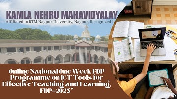 Online National One Week FDB on ICT Tools for Effective Teaching and Learning, FDP-2023”