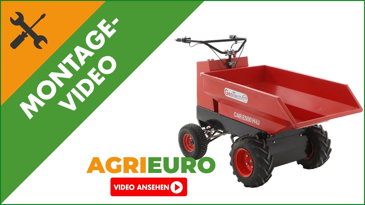 Montagevideo Akku Schubkarre Mini-Dumper GeotechPro E500 H-Li - Mulde 500Kg