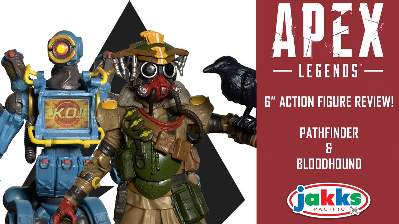 Apex Legends BLOODHOUND and PATHFINDER action figure review Jakks Pacific -  YouTube