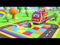 Fire Truck JJ Solves the Rainbow Square Ball Road Maze Nursery Rhyme Kids Song