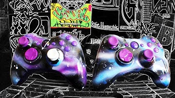 -The Nebula- Space Themed Custom Xbox Controller, Airbrushed by ProModz.com(glow in the dark paint!)