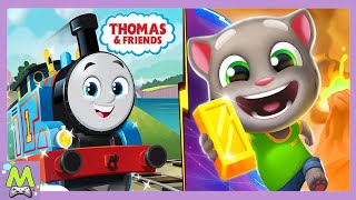 Talking Tom Gold Run 2 vs Thomas and Friends.Гонки на Машине Времени и Приключения Паровозов