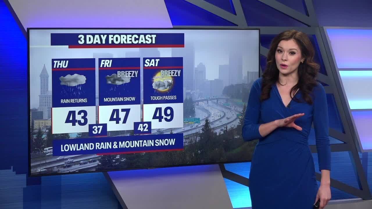 Seattle weather: Rain, mountain snow return Thursday - YouTube