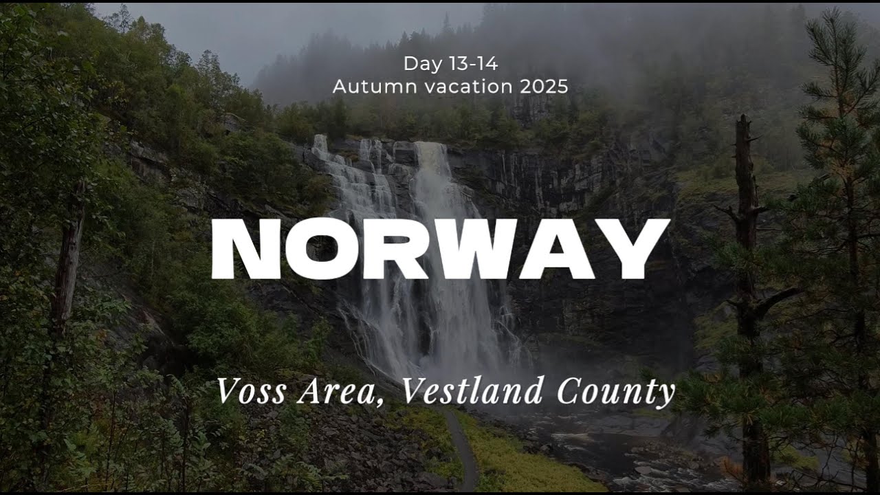 Autumn Campervan Vacation in Norway | Gudvangen cafe and walk | Waterfalls day