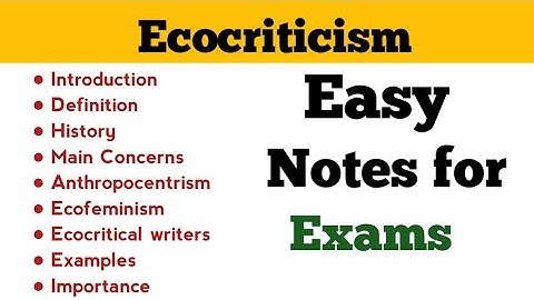 Ecocriticism in literary theory|| introduction, history, writers, anthropocentrism, ecofeminism