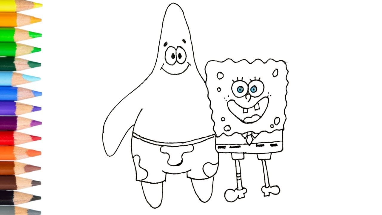 How to draw SpongeBob SquarePants and Patric star(simplest way) - YouTube
