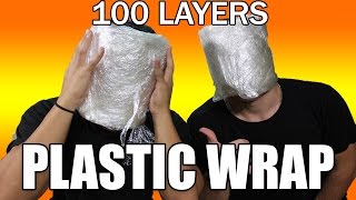 100 LAYERS OF PLASTIC WRAP CHALLENGE