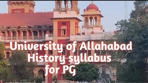 University of Allahabad History syllabus For PG in Mod &Med History
