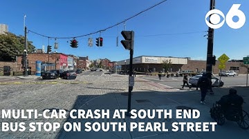Multi-car crash at South End bus stop on South Pearl Street leads to arrest