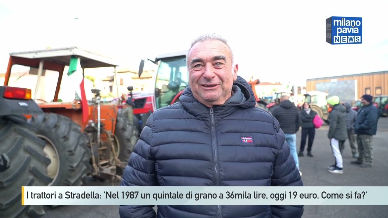 I trattori a Stradella: 'Nel 1987 un quintale di grano a 36mila lire, oggi 19 euro. Come si fa?'