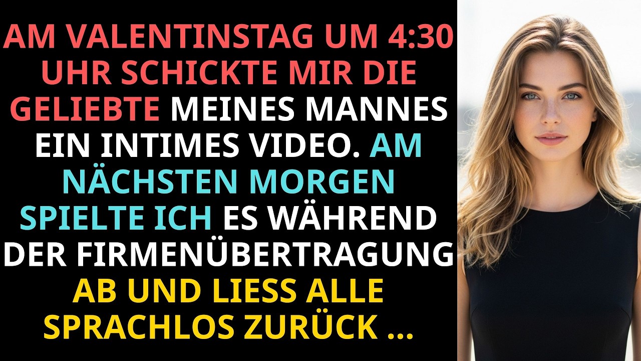 Am Valentinstag um 4:30 Uhr wachte ich auf und fand ein Video auf meinem Handy. Mein Mann schlief nackt in einem Hotelzimmer, und eine fremde Frau lachte in die Kamera: „Du bist eine Alte, ruh...
