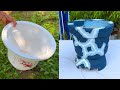 Ideas Recycling For Beautiful Garden - Make A Simple Flower Pot From Cement And Plastic Molds