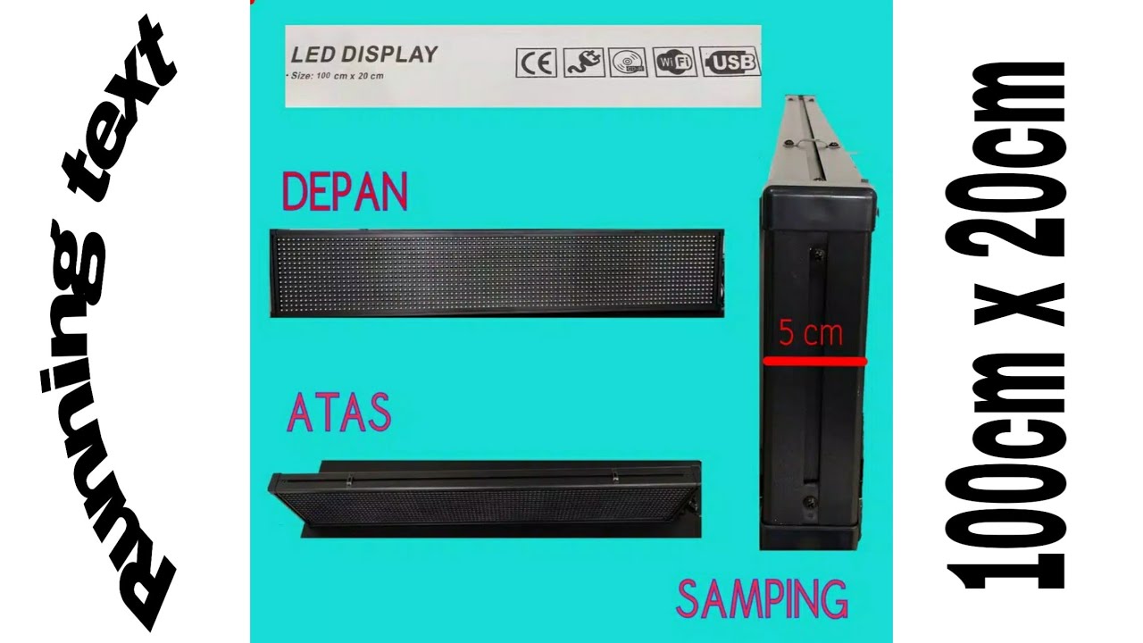 Unboxing Running Text Indoor 100cm x 20cm Pabrikan Made in China