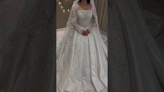 Vestido de Noiva de Luxo com Brilho Véu e Grinalda #vestidos #weddingdress #vestidosdenoiva