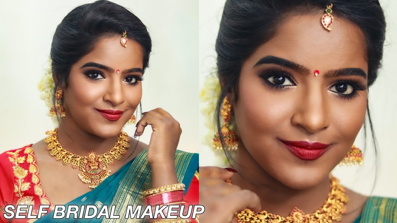 SELF BRIDAL MAKEUP TUTORIAL-*WITH AFFORDABLE PRODUCTS*-TAMIL - YouTube