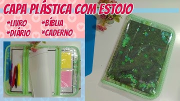 Como Fazer Capa de Caderno Super Fácil com Plástico Cristal - Easy Plastic Notebook Cover