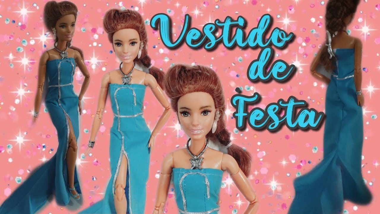 Vestido de Festa para Barbie  DIY vestido WhatsApp para Barbie 