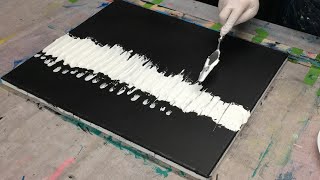 abstrakte Acrylmalerei | Strukturpaste Spachtelmasse | schwarzes Blattgold | blaue Perlfarbe