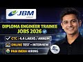 JBM Group is Hiring 2026। Diploma Engineers। Permanent Job। Diploma Jobs 2026।